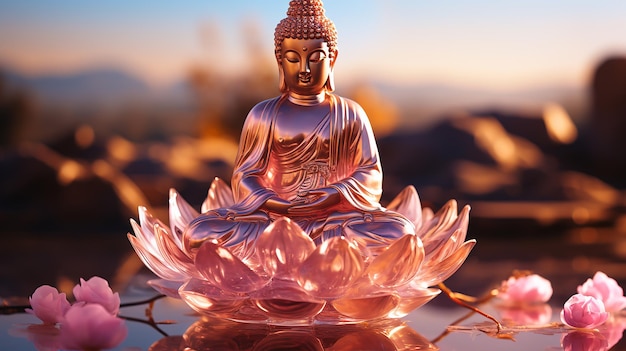 Translucent Buddha Illuminated by Ethereal Glow