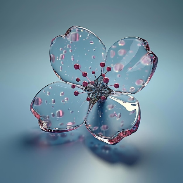 Translucent glass 3D rendering of a flower