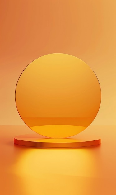 A translucent glowing ring with yelloworange hues on a warm gradient background Generate AI