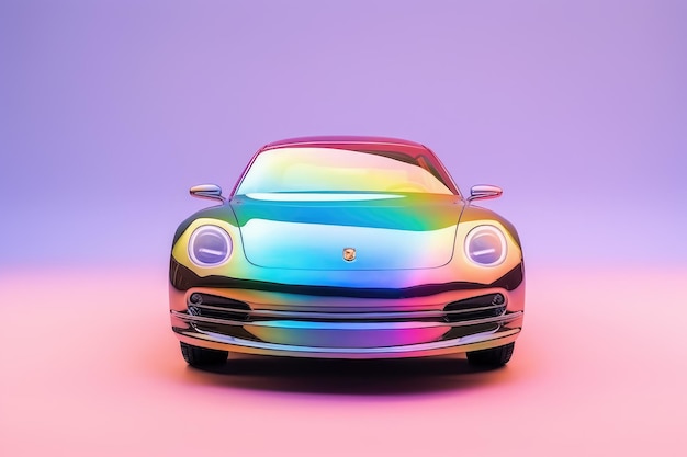 Foto concept di assicurazione auto a arcobaleno multicolore traslucido