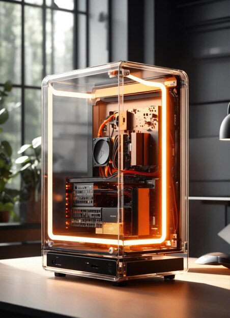 A translucent polycarbonate PC case Generative Ai