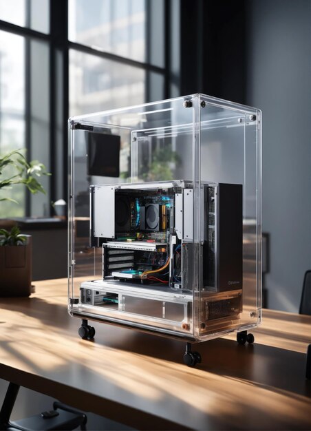 A translucent polycarbonate PC case Generative Ai