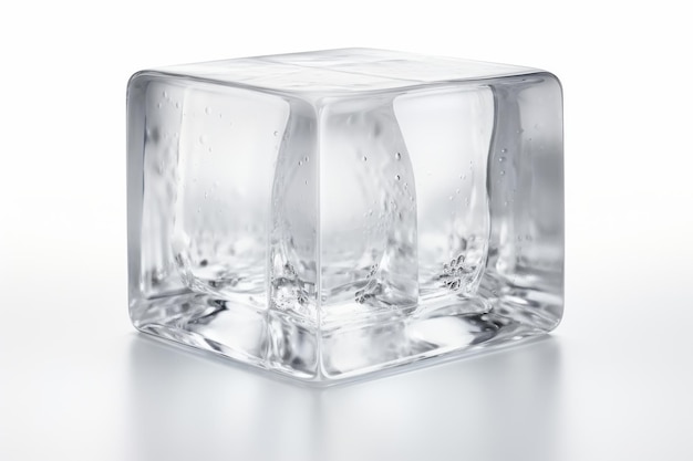 Foto translucid wonder crystal clear cube glinstert op wit doek op witte of png doorzichtige achtergrond