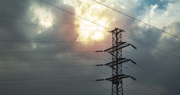 Transmission power line High voltage tower