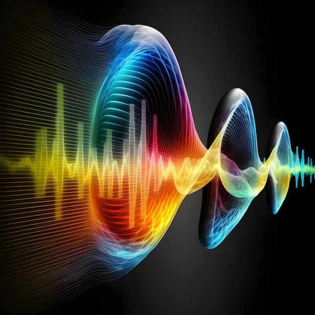 Photo transmission of sound sound wave illustration