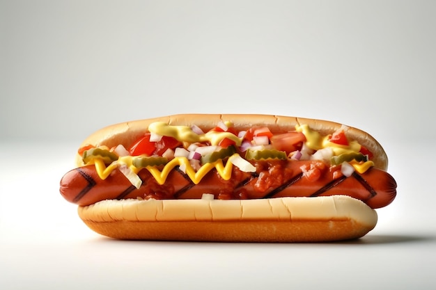 Transparante Achtergrond Hot Dog Illustratie AI