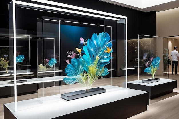 Foto transparante elegance oled-vensterkunst voor interactieve detailhandelservaringen