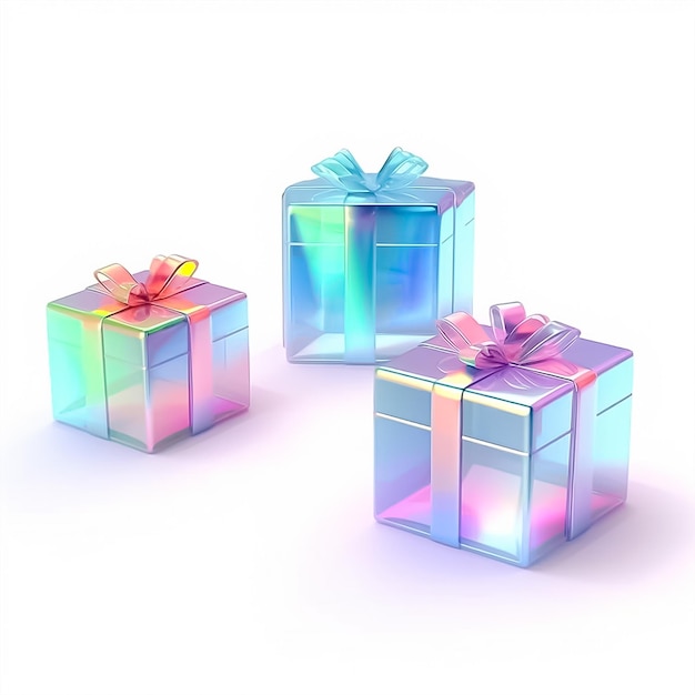 Transparante geschenkdozen geïsoleerde witte achtergrond Ai gegenereerd