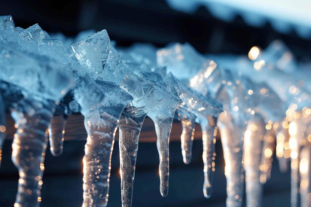 Foto transparante ijskristallen weerspiegelen de frisse frisheid van de winter