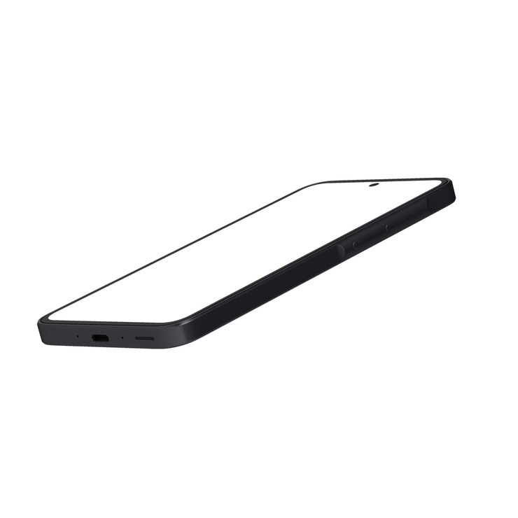 Foto transparante mockup van het voorste scherm van de smartphone