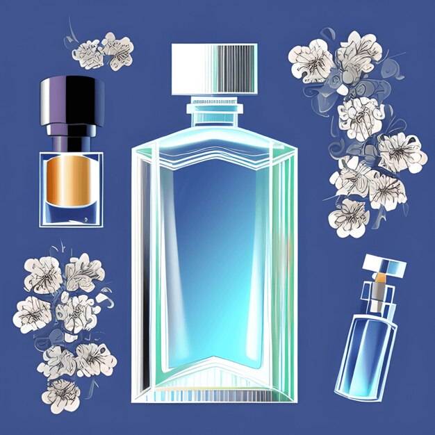 Foto transparante parfumfles op een geweldige studio achtergrond parfumfles mockup