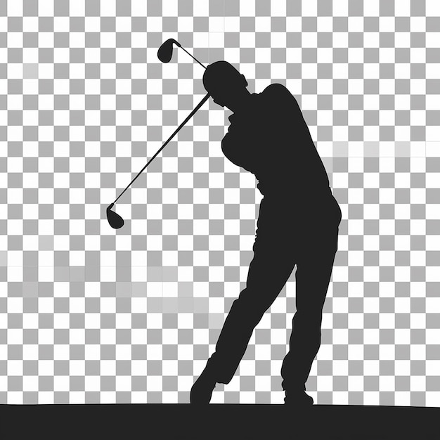 Foto transparante swing silhouette golfspeler