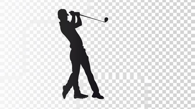 Foto transparante swing silhouette golfspeler