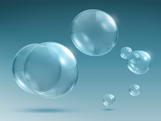 Transparante zeep of waterbellen