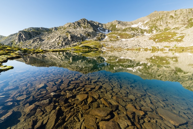 Transparent alpine lake