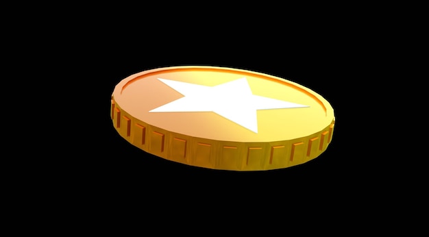 Transparent background 3d coin icon coin icon coin image making in blender