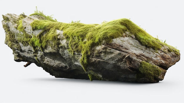 透明な背景の切り抜きコケに覆われた自然の岩の形
