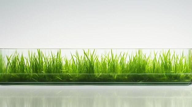 Transparent background green grass field