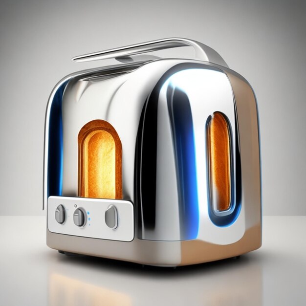 Photo transparent background image of a futuristic toaster with touchscreen controls