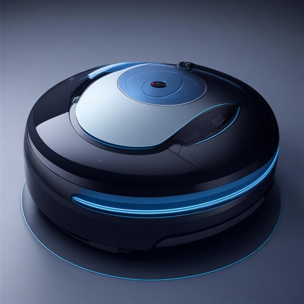 Photo transparent background image of a robotic vacuum cleaner showcasing its smart navigation technology