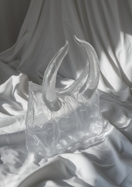 Photo transparent bag with horns on it