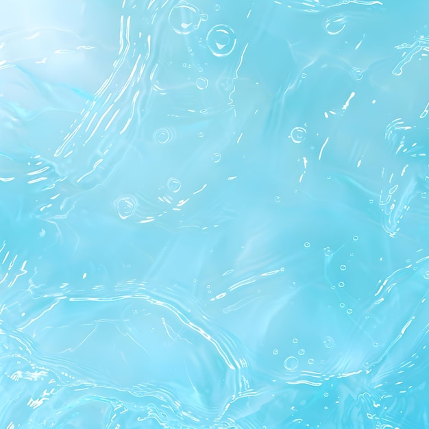 Photo transparent blue clear water surface texture with ripples splashes and bubbles abstract summer ban
