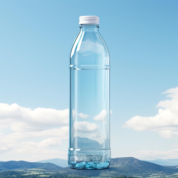 Transparent bottle mockup image