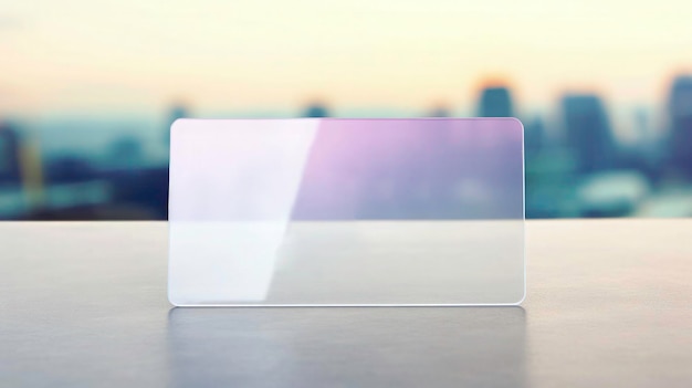 Photo transparent business card mockup