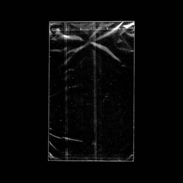 transparent clear plastic with a black background