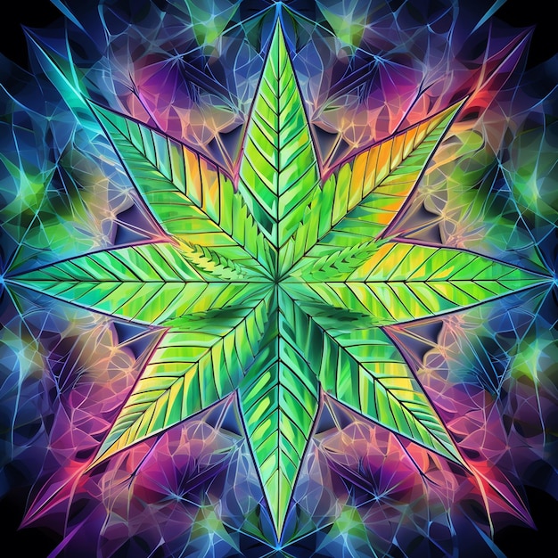 transparent and colorful cannabis art