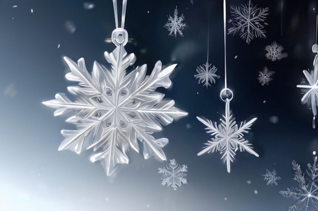 Transparent Elegance Falling Snowflakes on Demand