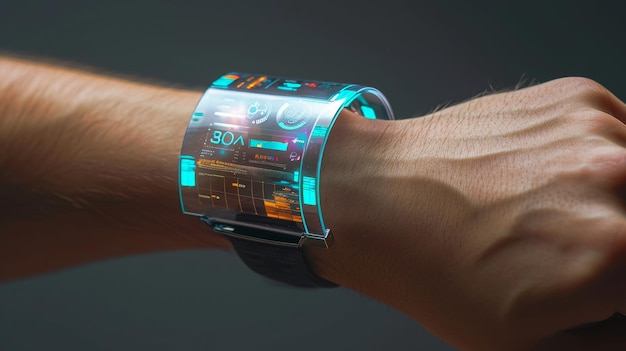 Photo transparent futuristic smart watch