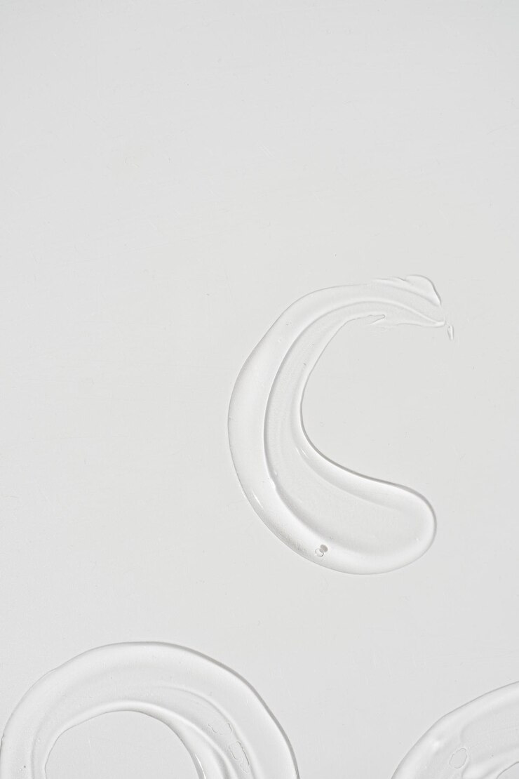 Photo transparent gel smear smudge on white background aesthetic beauty product concept