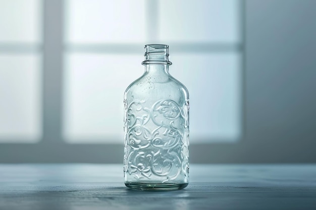 transparent glass bottle