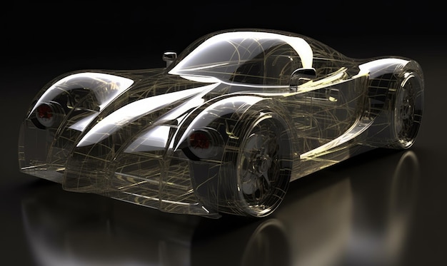 Transparent glass car boasts a sleek modern appearance Creating using generative AI tools