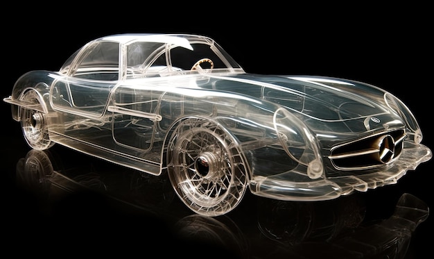 Transparent glass car showcases cuttingedge technology Creating using generative AI tools