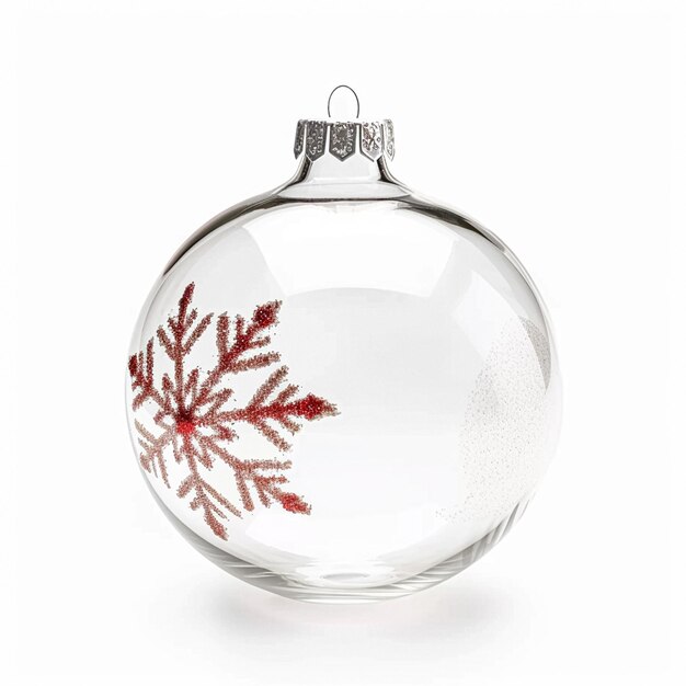 Фото Прозрачный стеклянный рождественский кубок, изолированный на белом фоне, праздничный декор и веселый дизайн