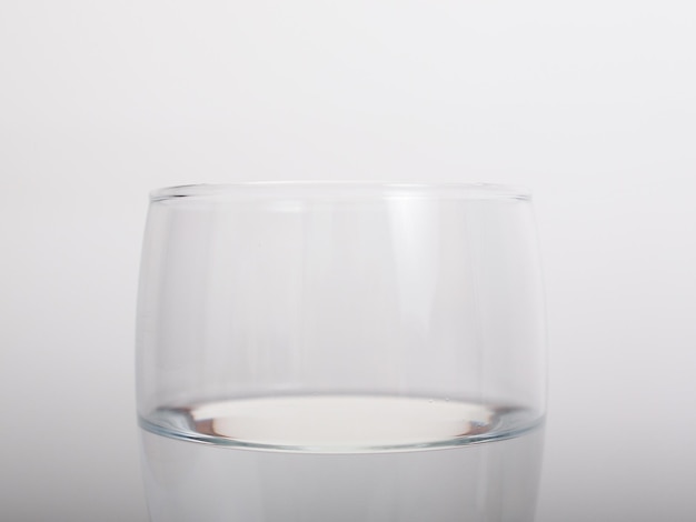 Transparent glass of clear still drinking water