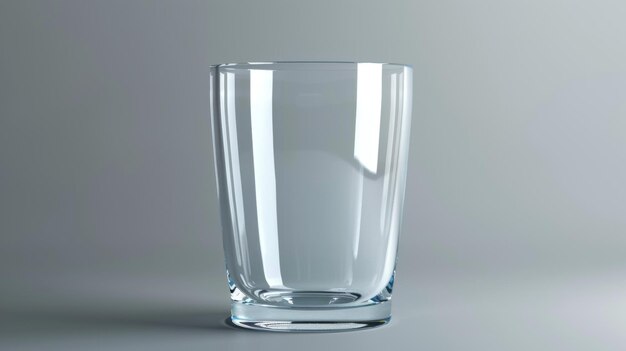 Transparent glass drinking cup with an empty interior