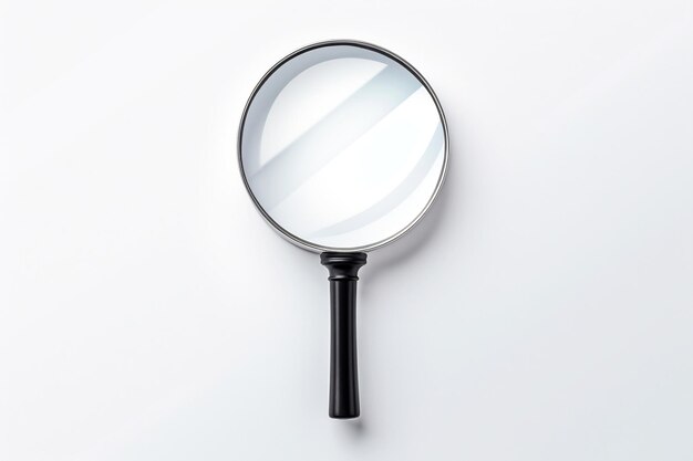 Transparent Glass Isolated on White Background or Magnifier Generative AI