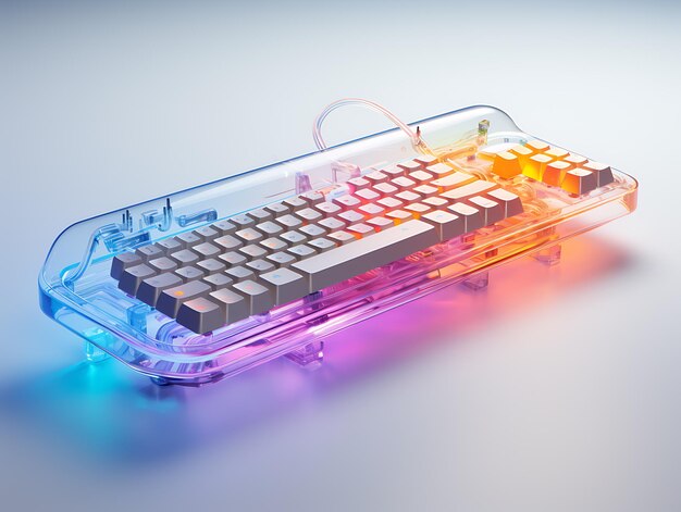 Photo transparent glass keyboardcolor gradients keyboardtechnology keyboardfuture keyboard3d keyboard