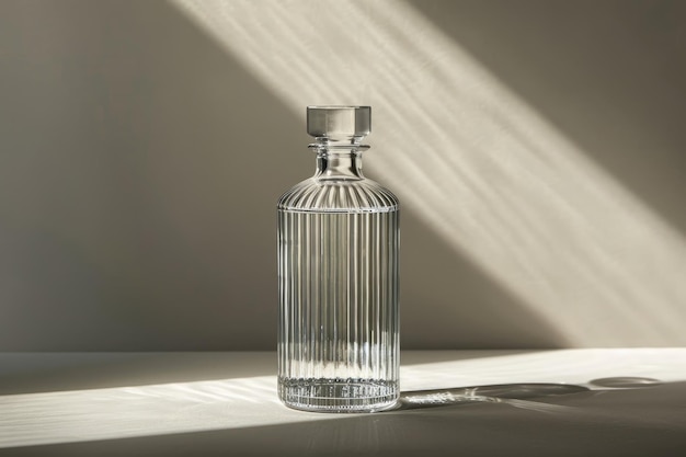 Transparent glass liquor bottle