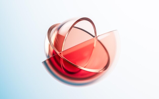 Foto vetro trasparente con colori sfumati rendering 3d