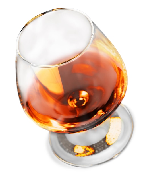 Transparent Glass with whiskey isolated on white