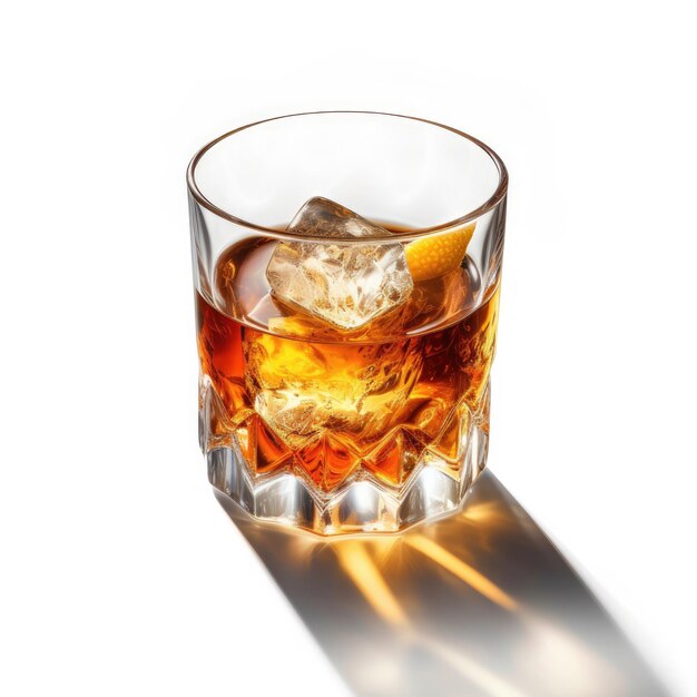 Photo a transparent glass with whiskey