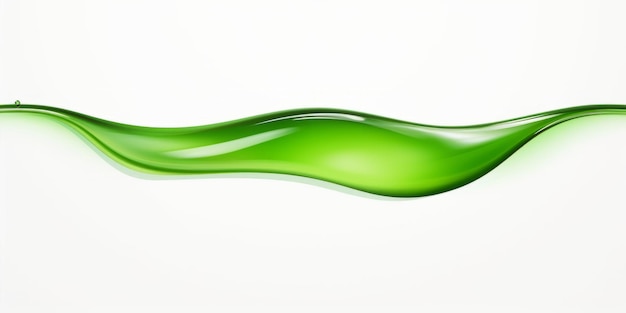 Фото Прозрачный зеленый прозрачный жидкий гель на белом