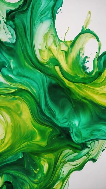 Transparent green creativity modern art ink colors are amazingly bright luminous translucent freeflo