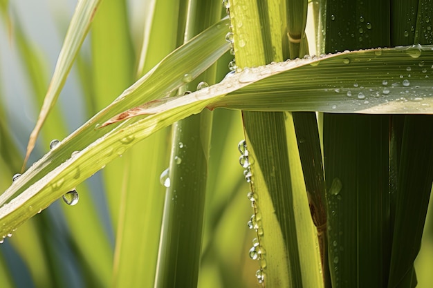 Прозрачное изображение стебля сахарного тростника