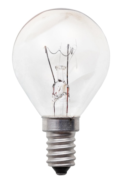 Photo transparent incandescent light bulb