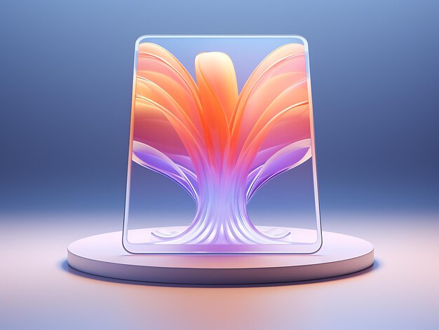 Photo transparent ipad gradient glass model